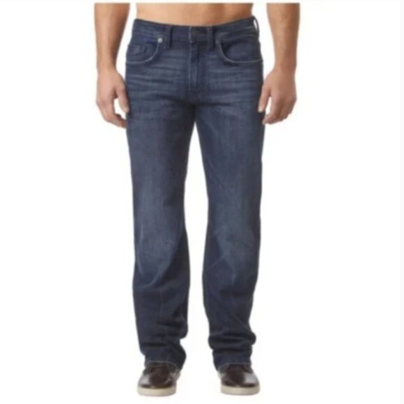 Buffalo David Bitton Travis X Slim Straight Stretch Dark Wash Jeans NEW 46 x 30 - Picture 2 of 15